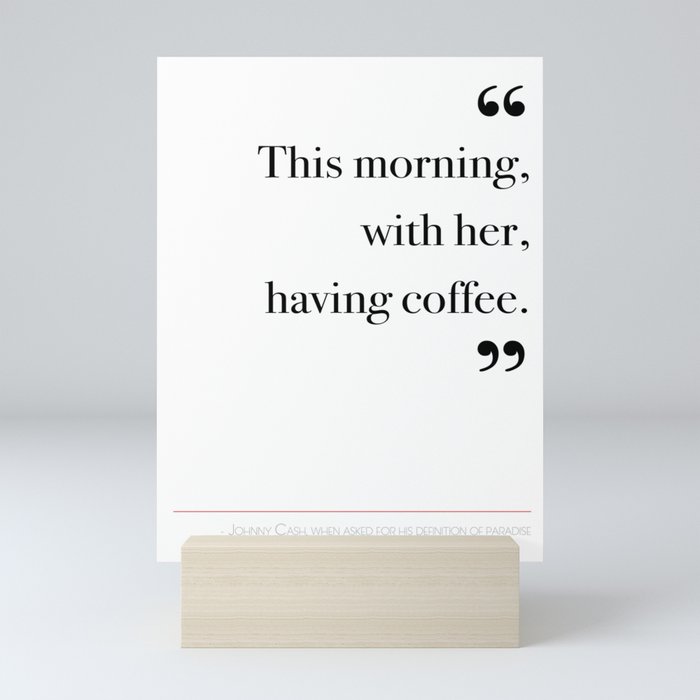 With her, having coffee Mini Art Print