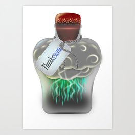 Thunderstorm in a Bottle Art Print | Fantasybottle, Drawing, Bottledrain, Magicthunderstorm, Bottledthunderstorm, Fantasythunderstorm, Fantasyrainstorm, Bottle, Magicbottle, Magicinabottle 