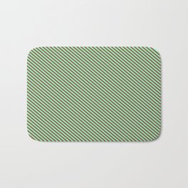 [ Thumbnail: Aquamarine and Sienna Colored Striped/Lined Pattern Bath Mat ]