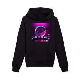 Magic Esoteric Transparent Sphere Synthwave Kids Pullover Hoodie
