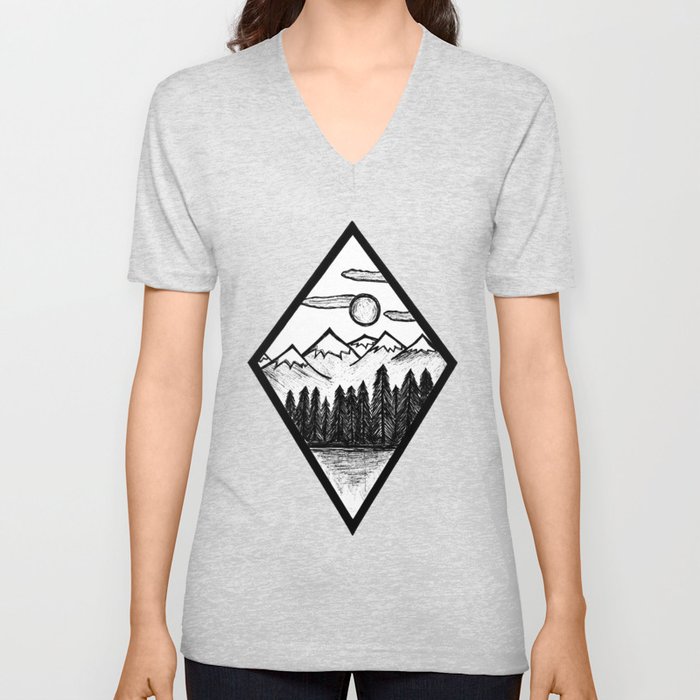 Nature Diamond V Neck T Shirt