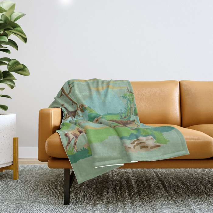 Paint by Number Woodland Animals Throw Blanket