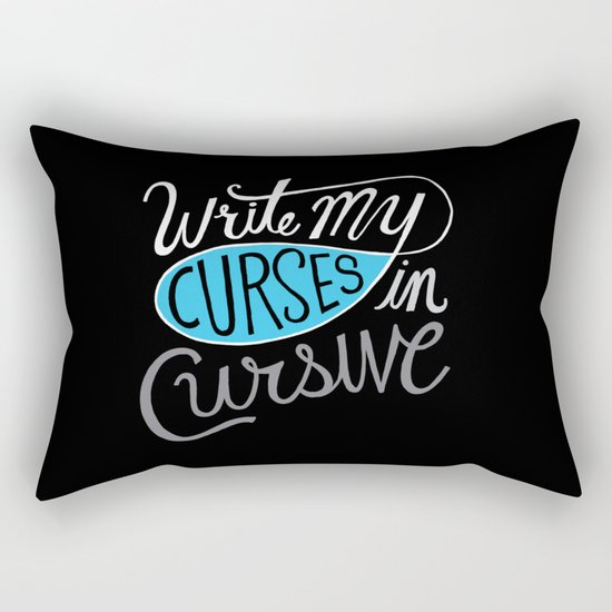 Curses in Cursive Rectangular Pillow