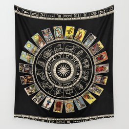 The Major Arcana & The Wheel of the Zodiac Wall Tapestry | Thesun, Mandala, Tarot, Witchcraft, Astrologymap, Zodiacwheel, Gypsy, Fortunetelling, Horoscope, Witch 