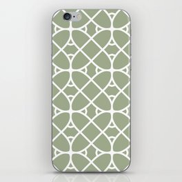 Green and White Minimal Geometric Shape Pattern Pairs Dulux 2022 Popular Colour Bamboo Stem iPhone Skin