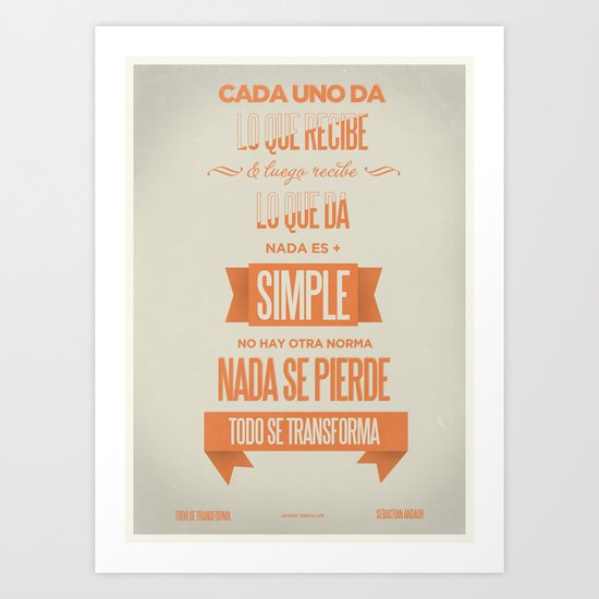Todo se Transforma Art Print