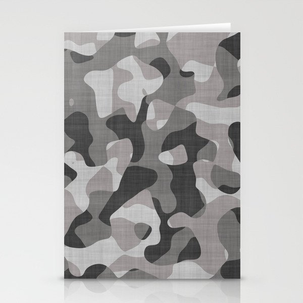 Black And White Camouflage Military Pattern Stationery Cards