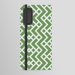 Green and White Tessellation Line Pattern 25 Pairs Coloro 2022 Popular Color Seaweed Green 062-55-25 Android Wallet Case