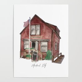 Montauk Brewery Watercolor Poster