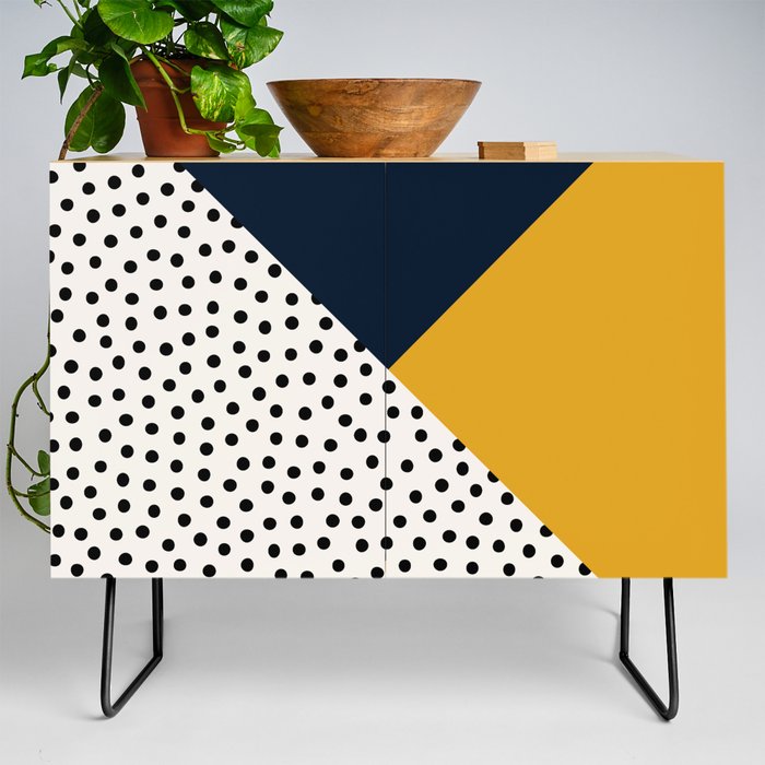 Dots and Colors - Navy Mustard Credenza