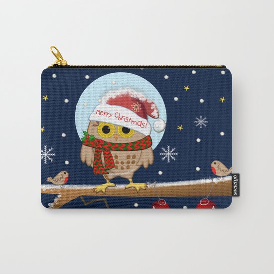 Owl's Christmas in a snowy world Carry-All Pouch