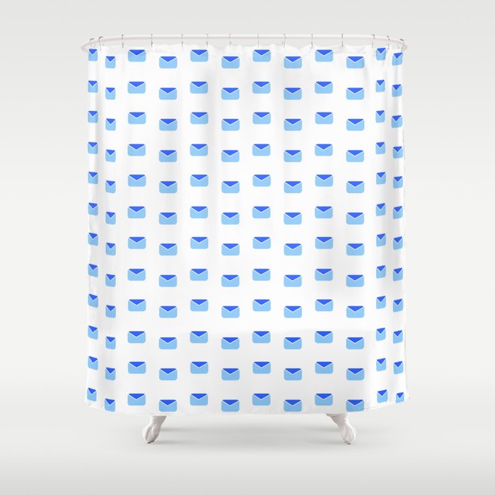 Envelope and mail 2- blue Shower Curtain