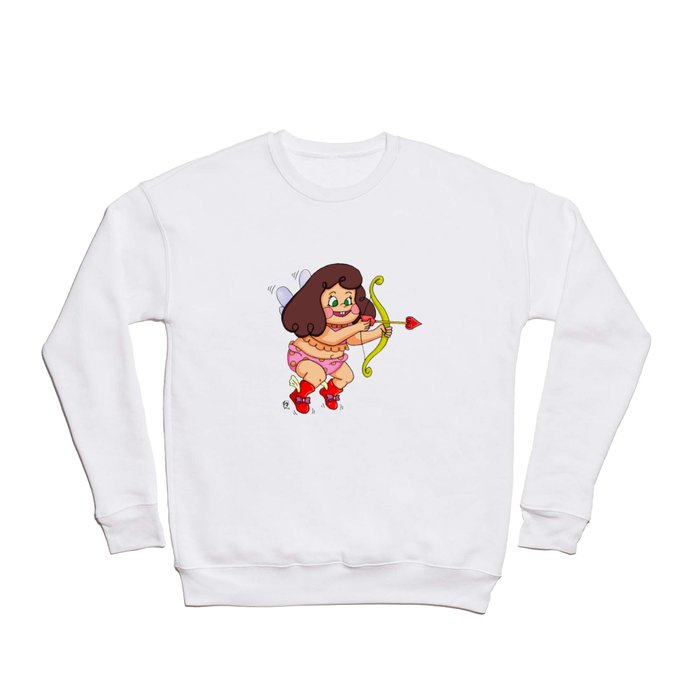 "Direct Hit to Your Heart {Cupid Girl}" by Jesse Young ILLO. Crewneck Sweatshirt