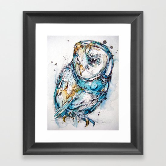 The Sea Glass Owl Framed Art Print