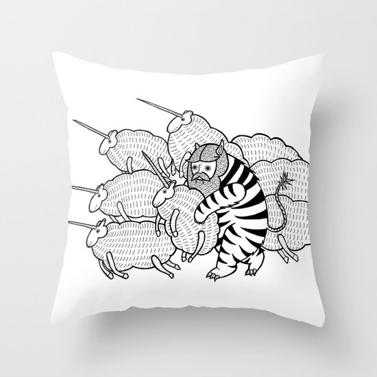 On why this variation of baby angora unicorns went extinct Throw Pillow