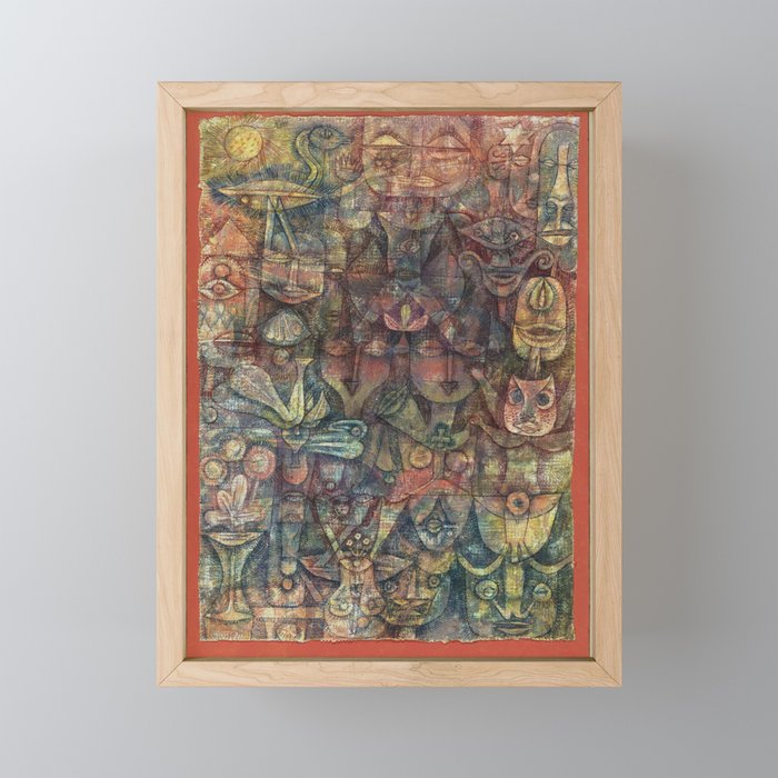 Strange Garden Gouache Abstract faces "painting · modern · abstract art " Paul Klee Framed Mini Art Print