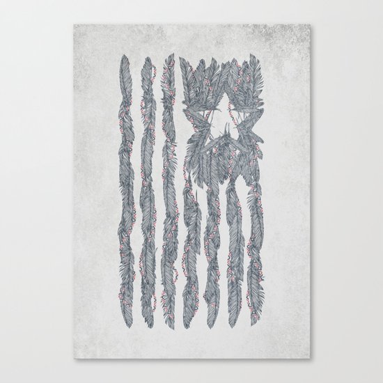America Feather Flag Canvas Print
