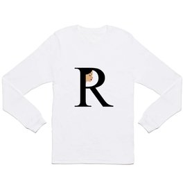 Letter R with face of women Long Sleeve T-shirt