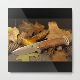 Hunting Knife - Hunter Deer Bucks Ducks Metal Print