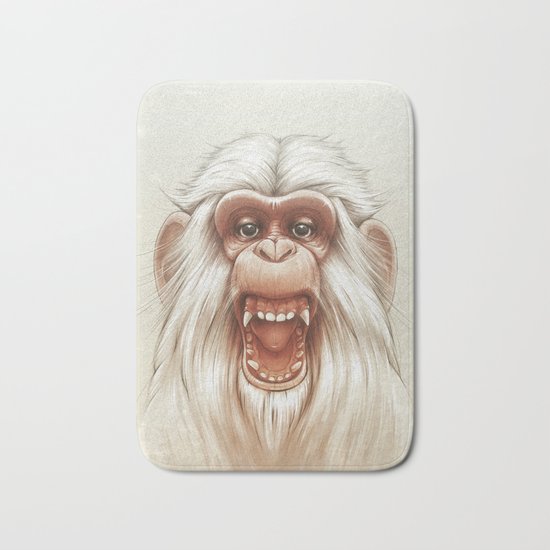 The White Angry Monkey Bath Mat