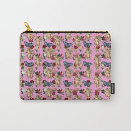angel cherub butterflies pink Carry-All Pouch | Pattern, Pink, Victorian, Graphicdesign, Digital, Cherub, Angel, Vintage, Butterflies 