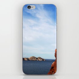 Mexico Photography - An Orange Cliff By The Blue Ocean iPhone Skin