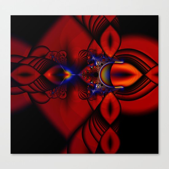 Ruby Abstract Stained Glass Window Canvas Print