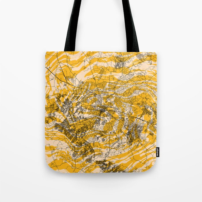 Zimbabwe, Harare Map Tote Bag