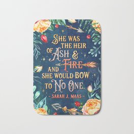 Ash & Fire Bath Mat | Fantasy, Bookish, Red, Inspirational, Quotes, Curated, Graphicdesign, Peach, Aelin, Stellabookishart 