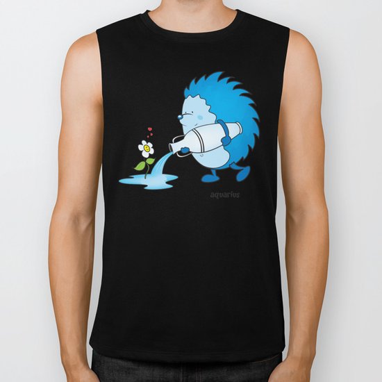 funny zodiac/aquarius Biker Tank