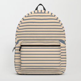 Light Slate Gray and Bisque Colored Lined Pattern Backpack | Minimalist, Simple, Bisque, Basic, Stripespattern, Twocolors, Linespattern, Stripedpattern, Striped, Linedpattern 