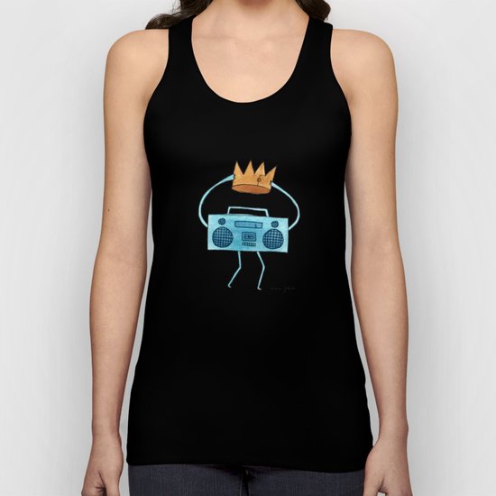 boombox holding a paper crown Unisex Tank Top