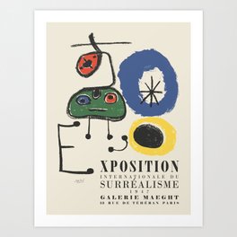 Joan Miro. Exhibition poster for International Exhibition of Surrealism in Paris, 1947. Art Print