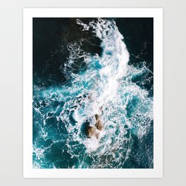 Waves and Sunshine in the Ocean Art Print