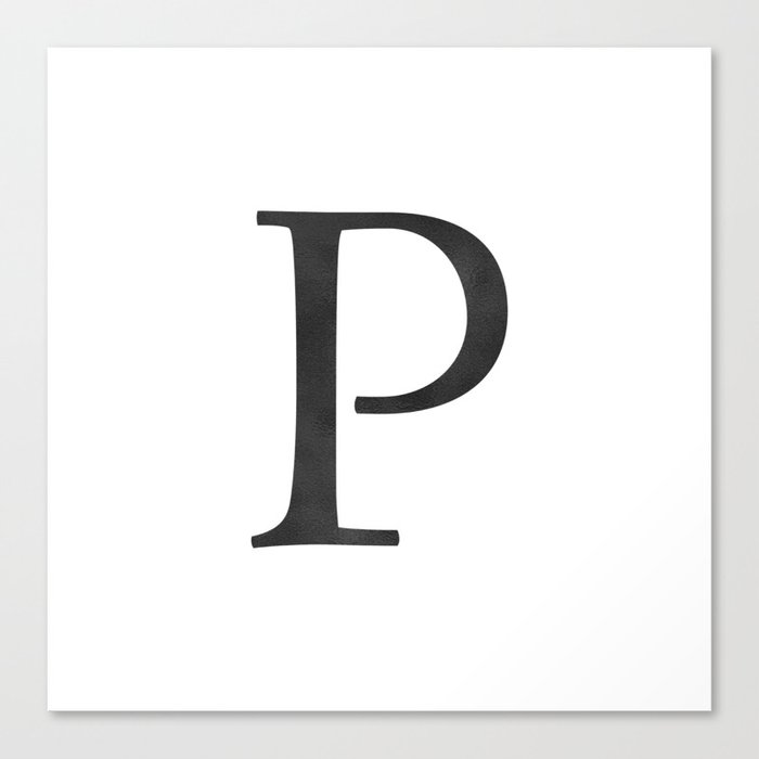 Letter P Initial Monogram Black And White Canvas Print By Followmeinstead Society6