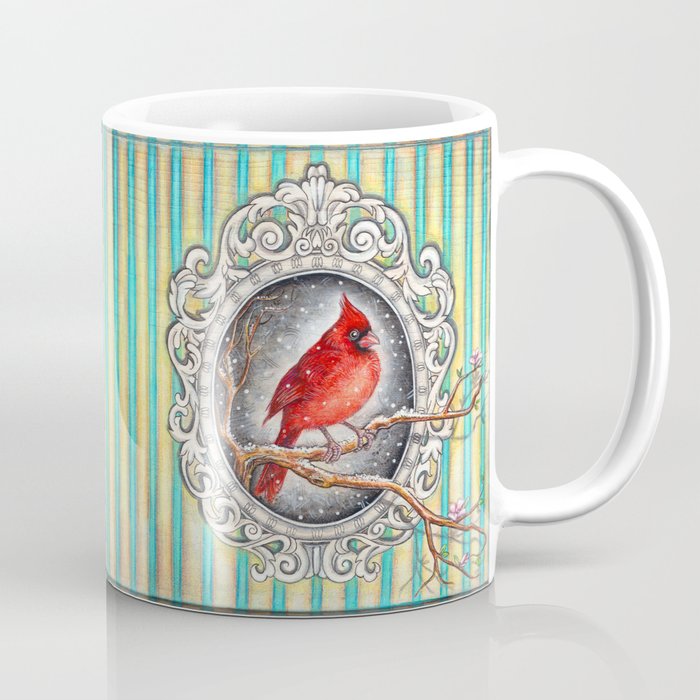 Red Cardinal In Frame Coffee Mug By Patriziaambrosini Society6 Red Cardinal In Frame Coffee Mug