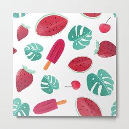 Tropical Summer Watermelon Popsicle Metal Print