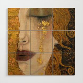 Golden Tears (Freya's Heartache) portrait painting by Gustav Klimt Wood Wall Art