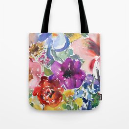 rainbow floral pattern N.o 7 Tote Bag