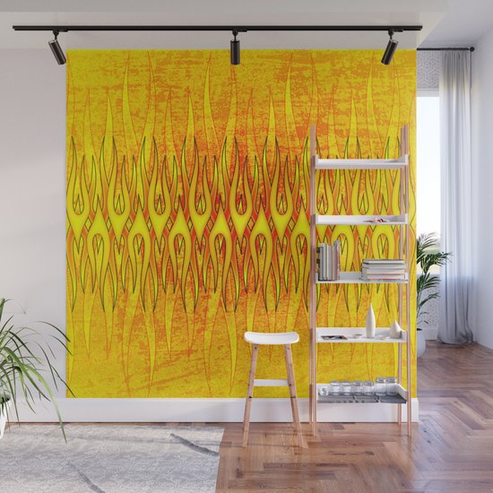 Flame On Abstract Tribal Fire Wall Mural By Jlfotograffiti Society6