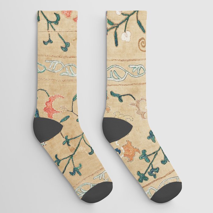 Uzbekistan Suzani Nim Print Socks