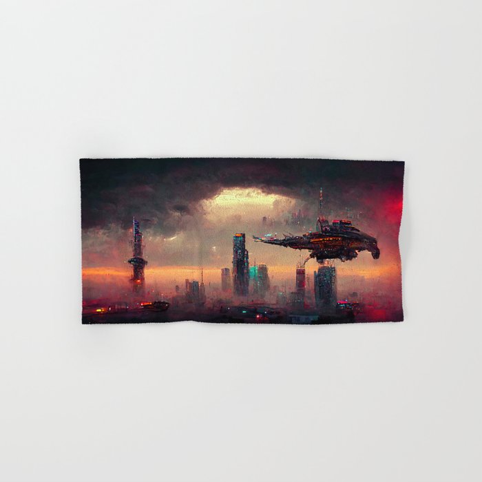 Flying to the Infinite City Hand & Bath Towel