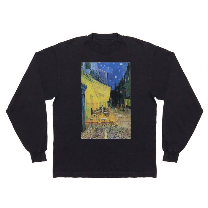 Van Gogh Cafe Terrace Famous Artwork Reproduction Long Sleeve T Shirt