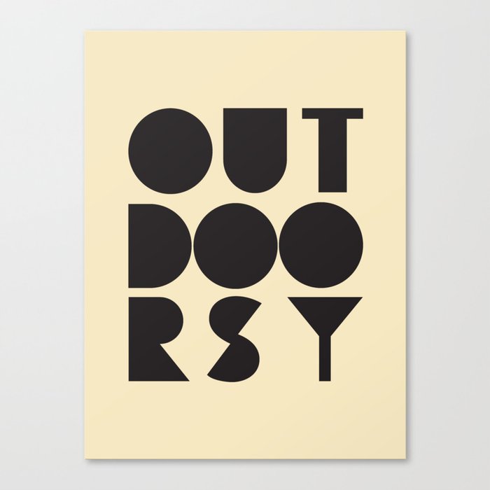 Outdoorsy - Black Canvas Print