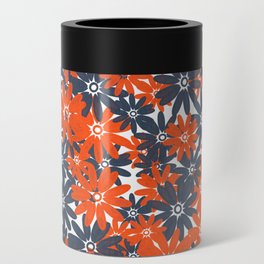 Fourth Of July Flowers Red White And Blue Can Cooler
