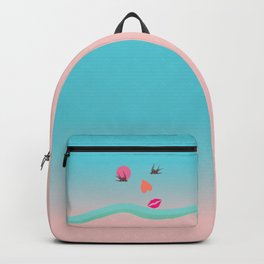 BE IN LOVE - Surreal illustration Backpack | Surreal, Minimalist, Pastel, Simple, Funny, Modern, Velantine, Love, Face, Colors 