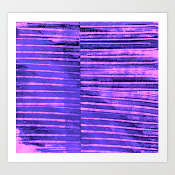 Modern Pinstripe 1 - Blazing Pink Art Print