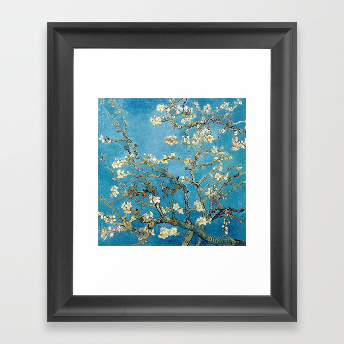 Almond Blossom Vincent Van Gogh Blue Framed Art Print