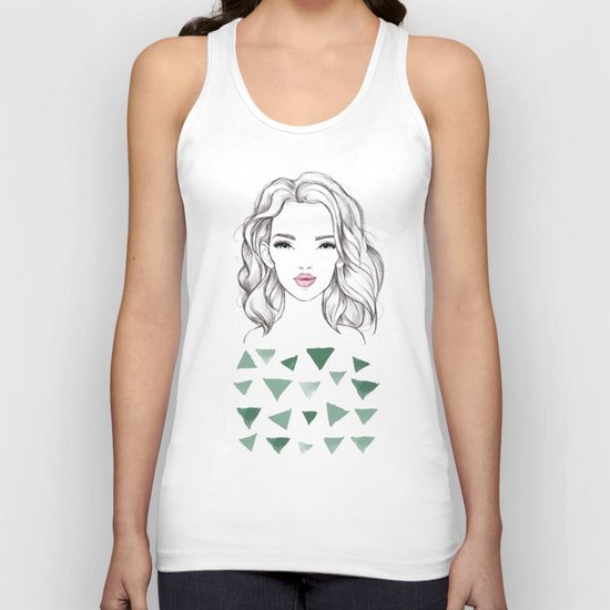 Green girl Unisex Tank Top