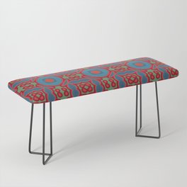 The geometric texture. Boho-chic fashion. Abstract geometric ornaments. Vintage illustration pattern Bench